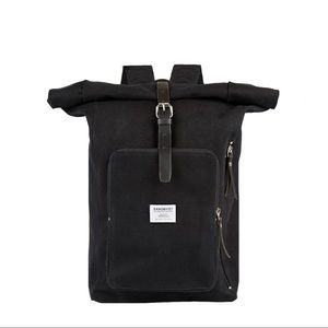 Sandqvist Jerry backpack - roll top, canvas and leather (unisex)